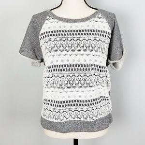 Victoria Secret Sweater Shirt w/ White Crochet L